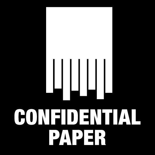 Piktogramm Confidential paper 15x15 cm Konturschnitt Weiß