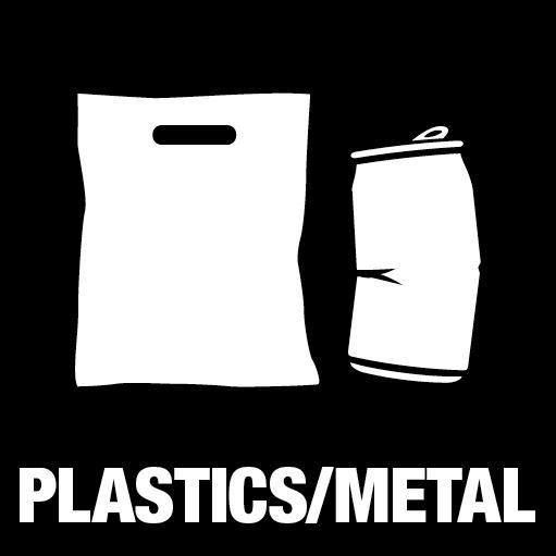 Piktogramm Plastics/metal 15x15 cm Konturschnitt Weiß