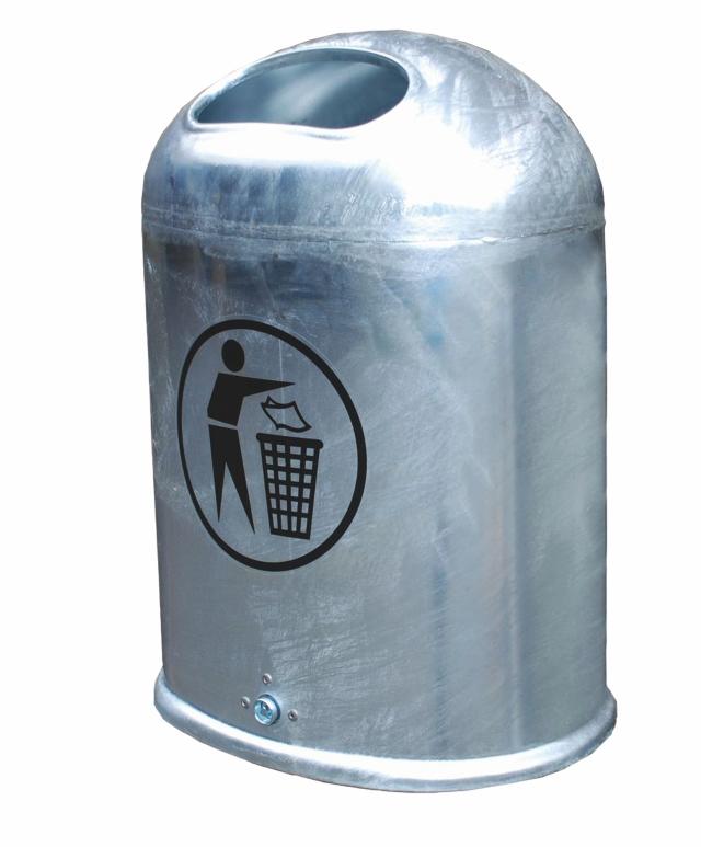 Abfallbehälter im Außenraum Modell 5033 45 Liter Verzinkt