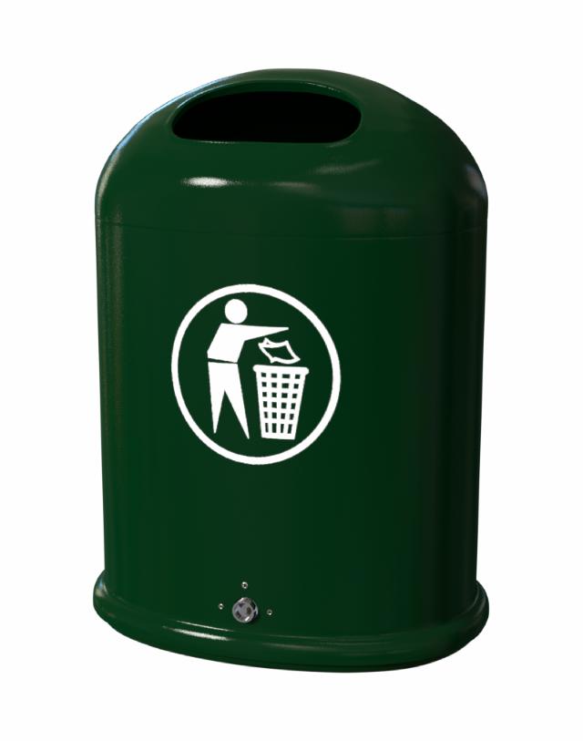 Abfallbehälter im Außenraum Modell 5033 45 Liter Grün