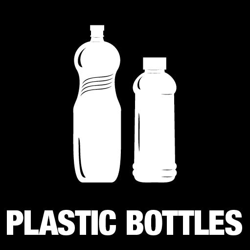 Piktogramm Plastic bottles 15x15 cm Konturschnitt Weiß