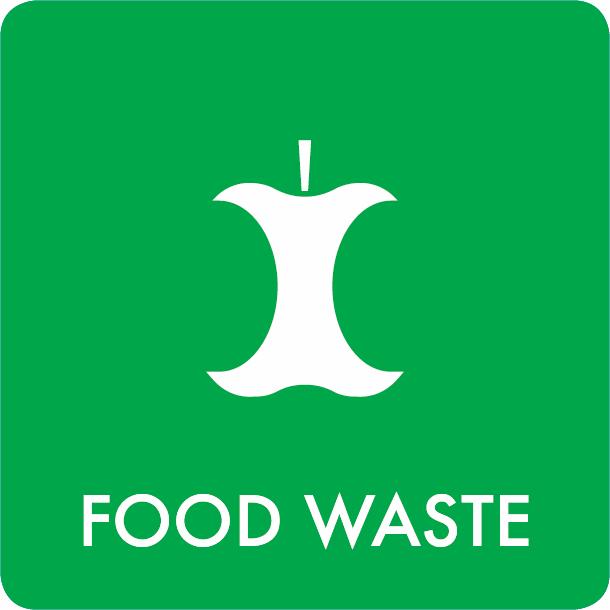 Piktogramm Food waste 12x12 cm Aufkleber Grün