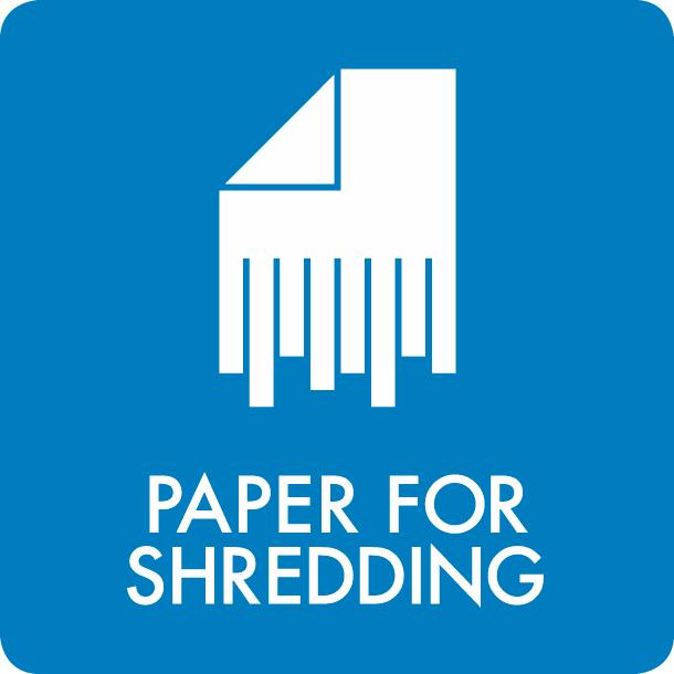 Piktogramm Paper for shredding 12x12 cm Aufkleber Blau