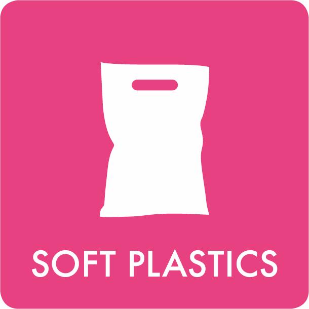 Piktogramm Soft plastics 12x12 cm Aufkleber Rosa