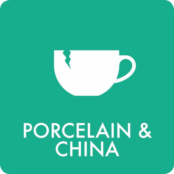 Piktogramm Porcelain & China 12x12 cm Aufkleber Hellgrün