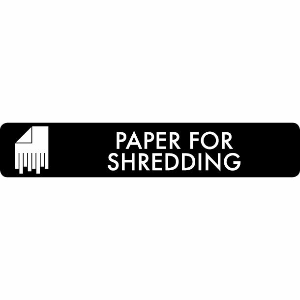 Piktogramm Paper for shredding 16x3 cm Aufkleber Schwarz